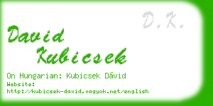 david kubicsek business card