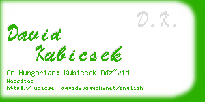 david kubicsek business card